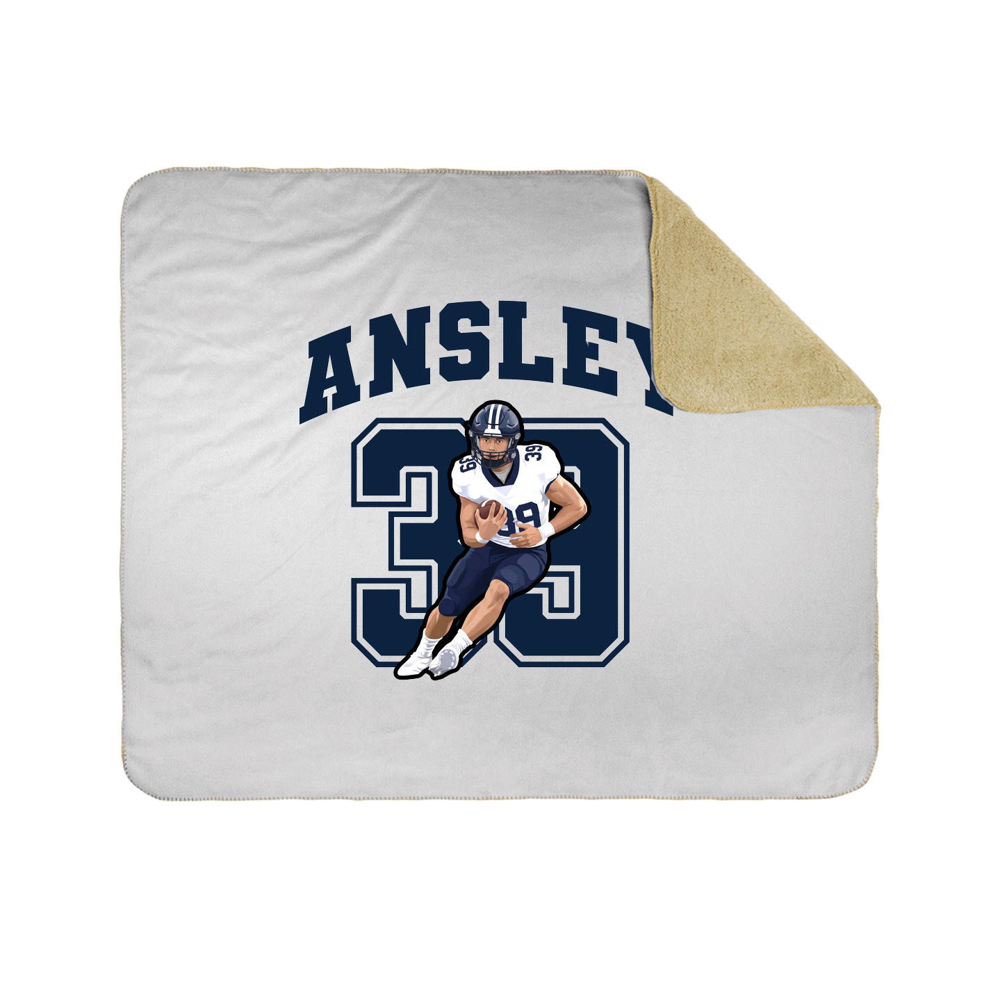Throw Blanket — Number in White