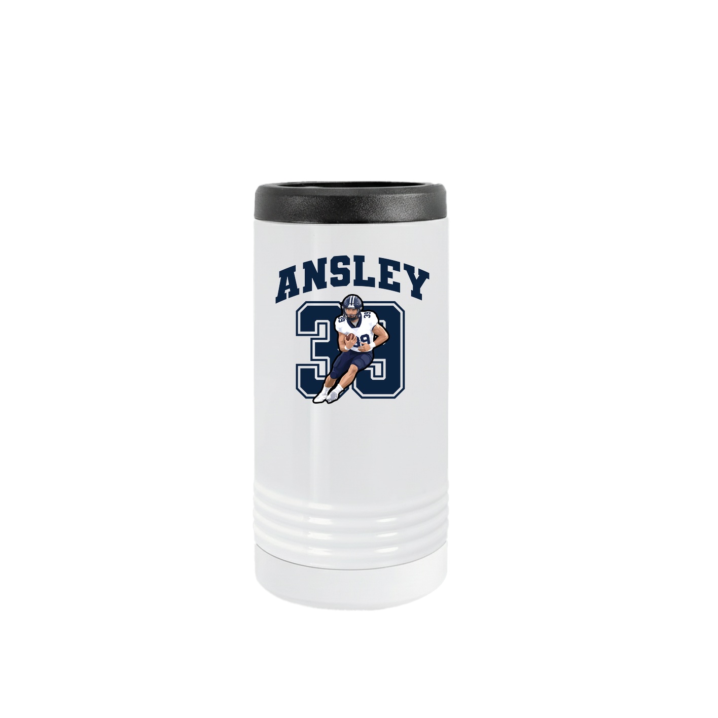 Slim Beverage Holder — Number in White