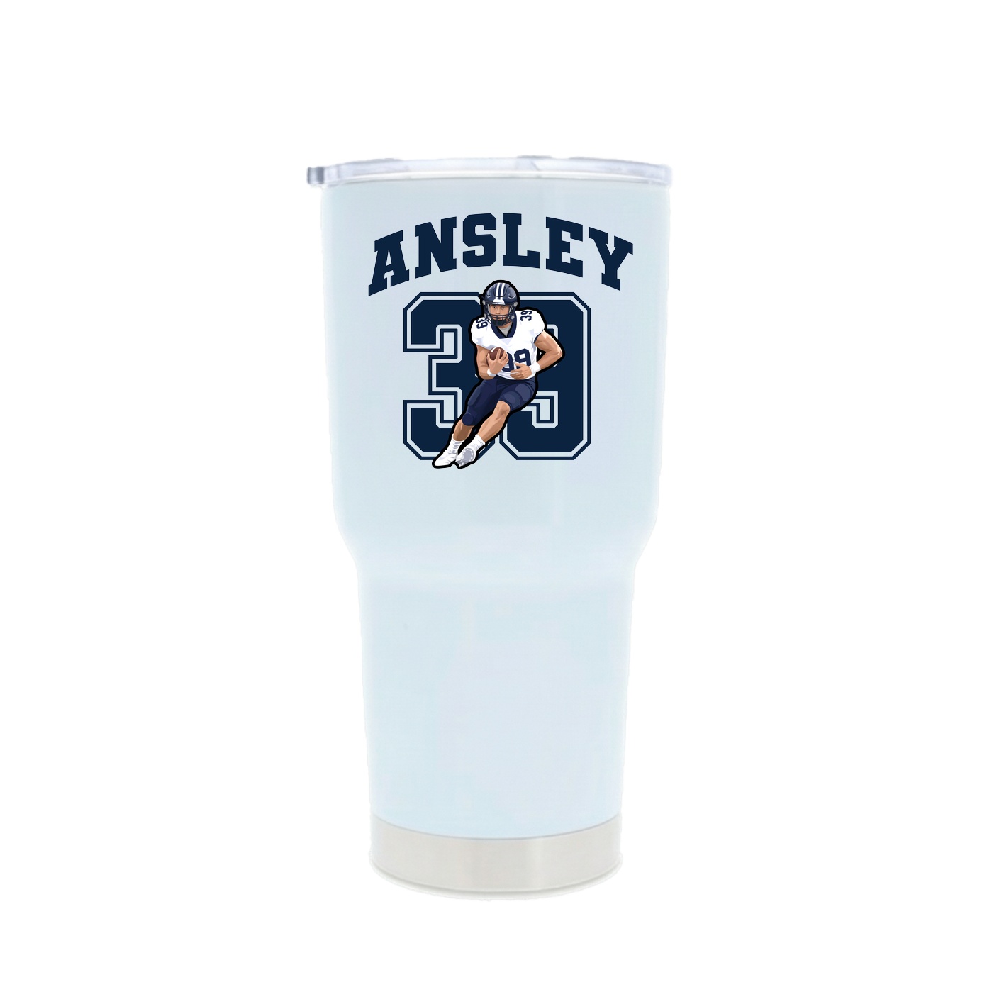 30oz Stainless Steel Tumbler — Number in White