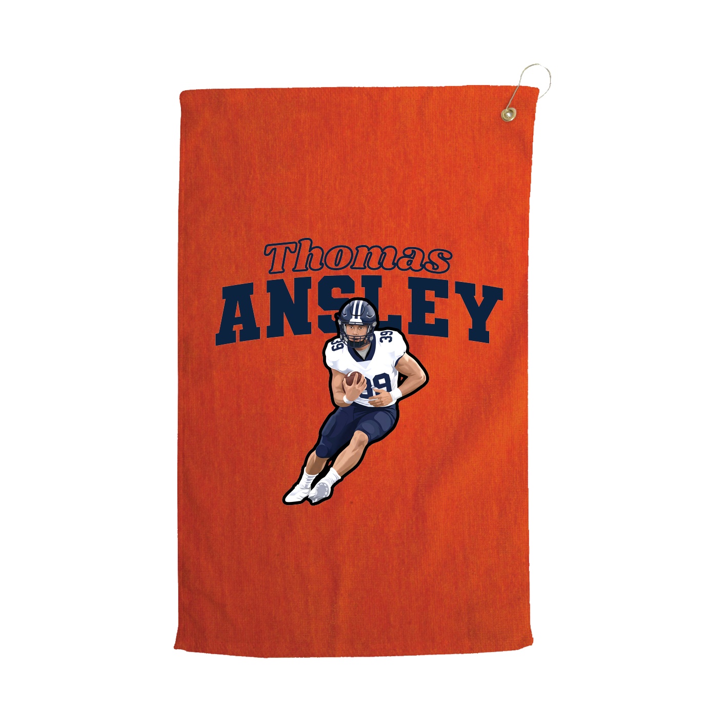 Golf Towel — Name Arch in Orange