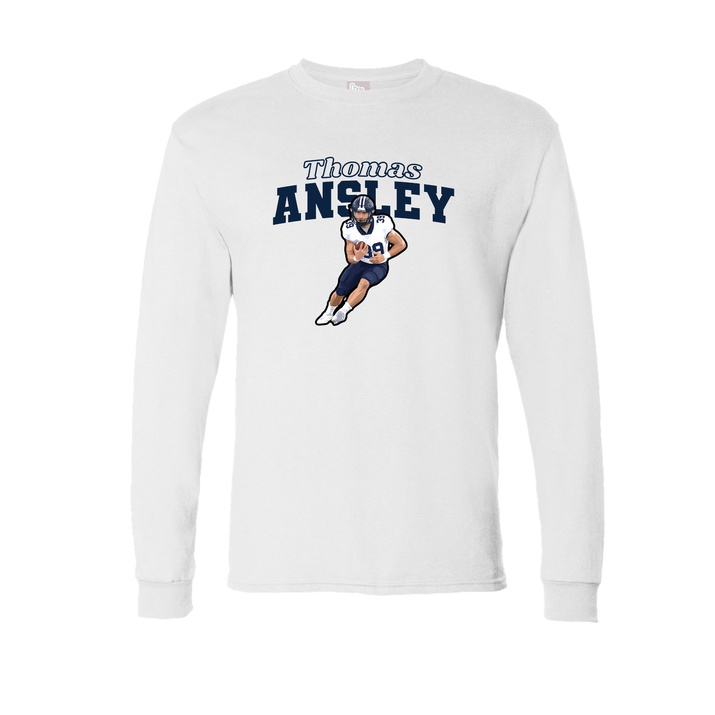 Long Sleeve Tee — Name Arch in White