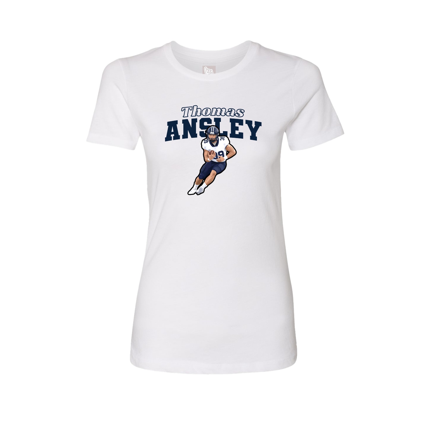Fitted Women's Tee — Name Arch in White