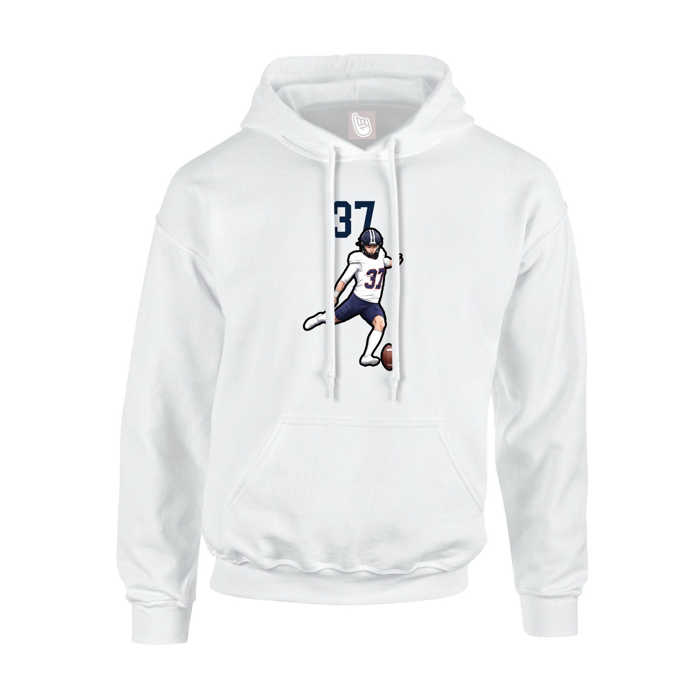 Hoodie — Number Top in White