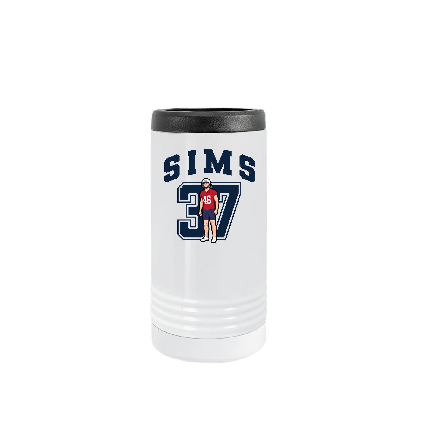 Slim Beverage Holder — Number in White