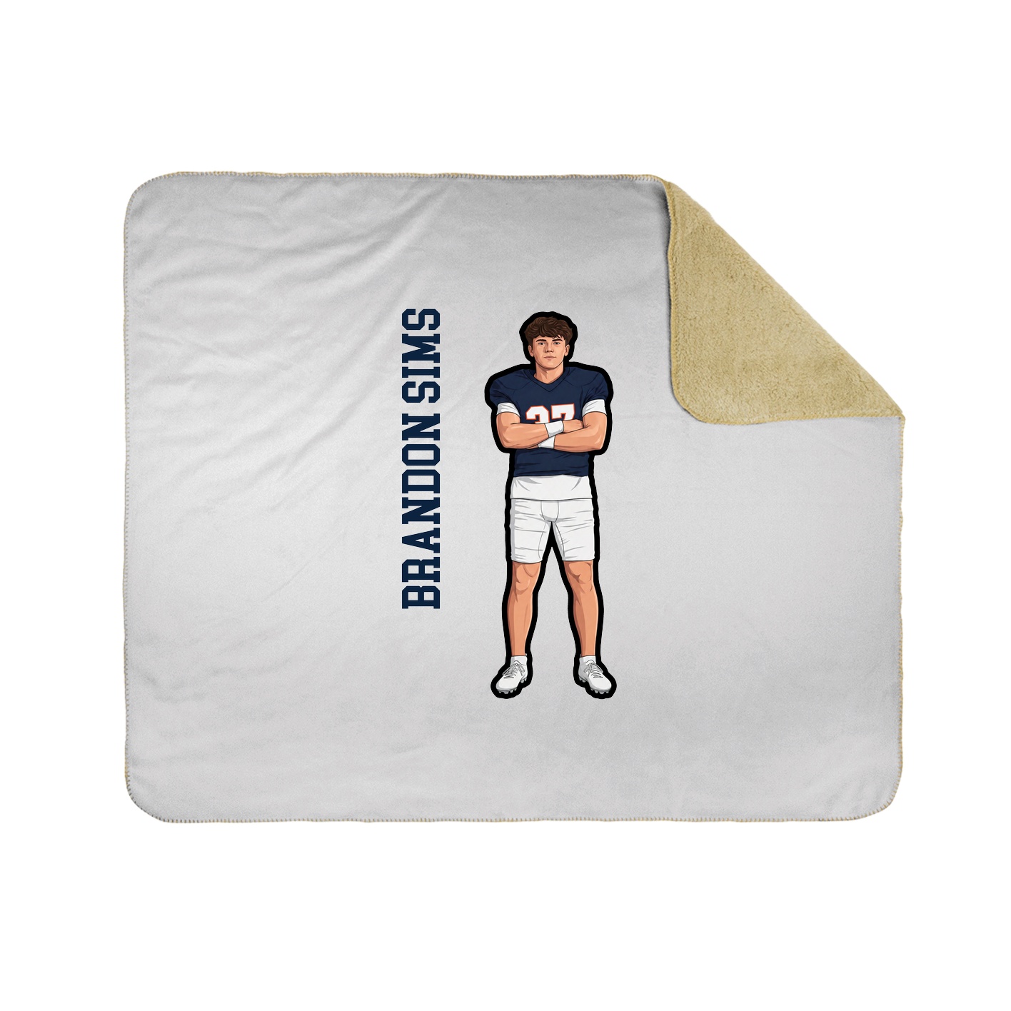 Throw Blanket — Name Vertical in White