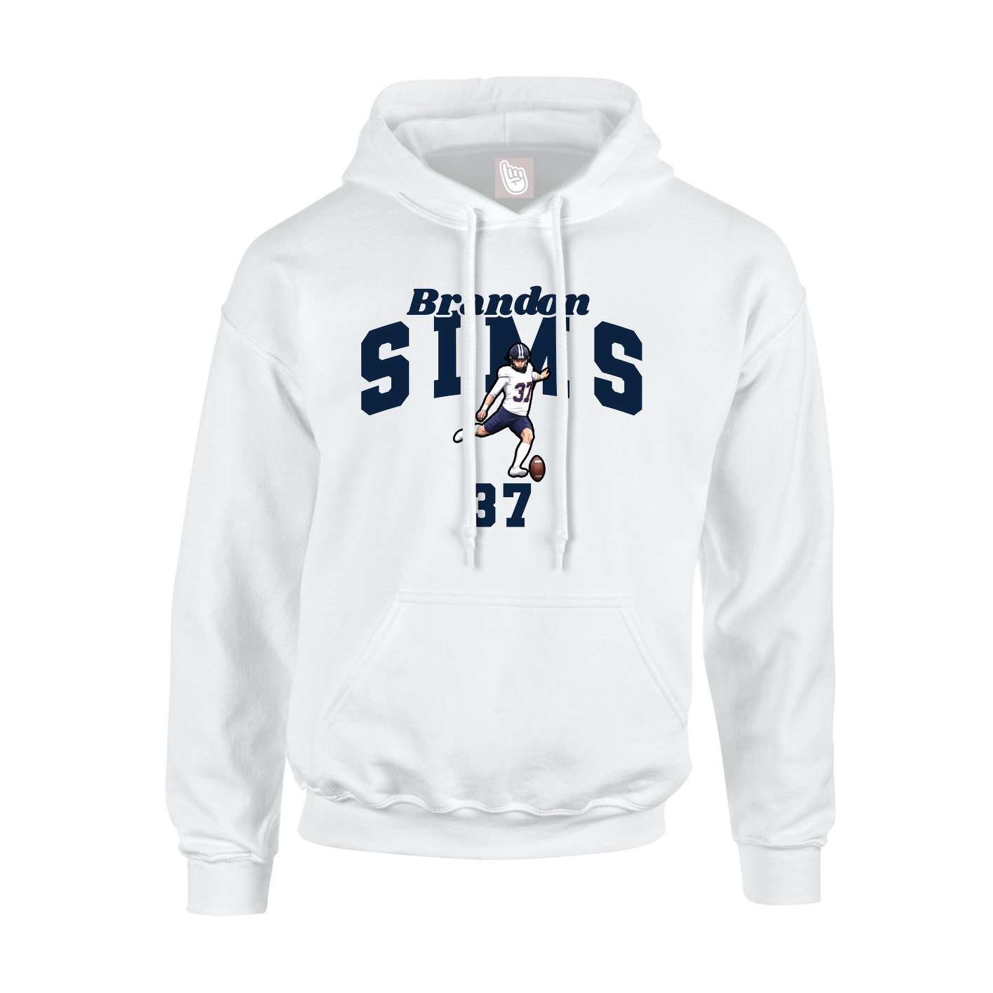 Youth Hoodie — Signature Arch in White