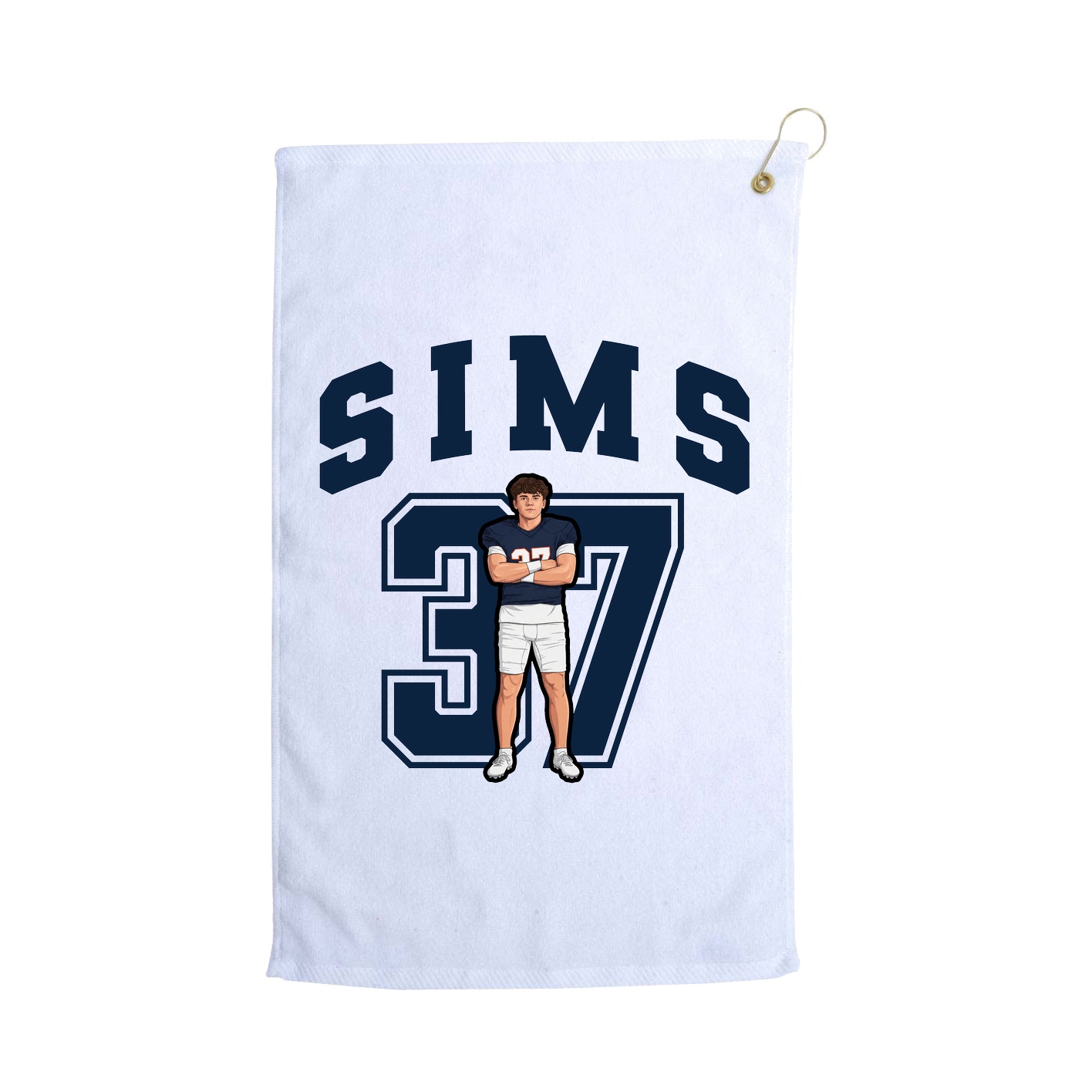 Golf Towel — Number in White