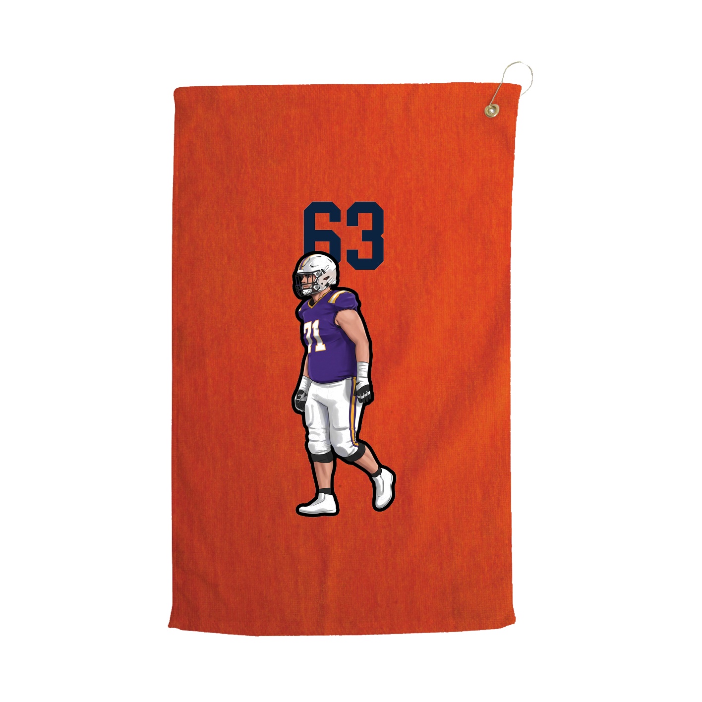 Golf Towel — Number Top in Orange