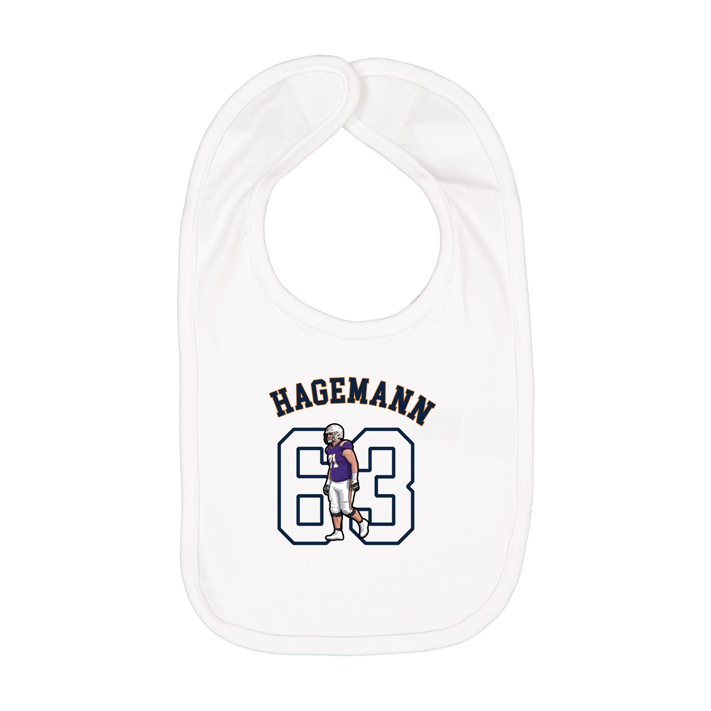 Infant Bib — Shirsey Arch in White