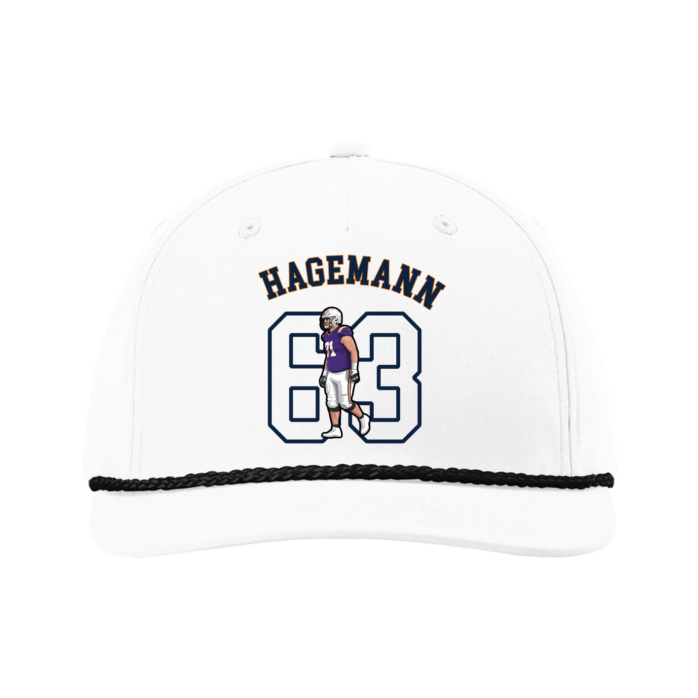Five-Panel Classic Rope Cap — Shirsey Arch in White