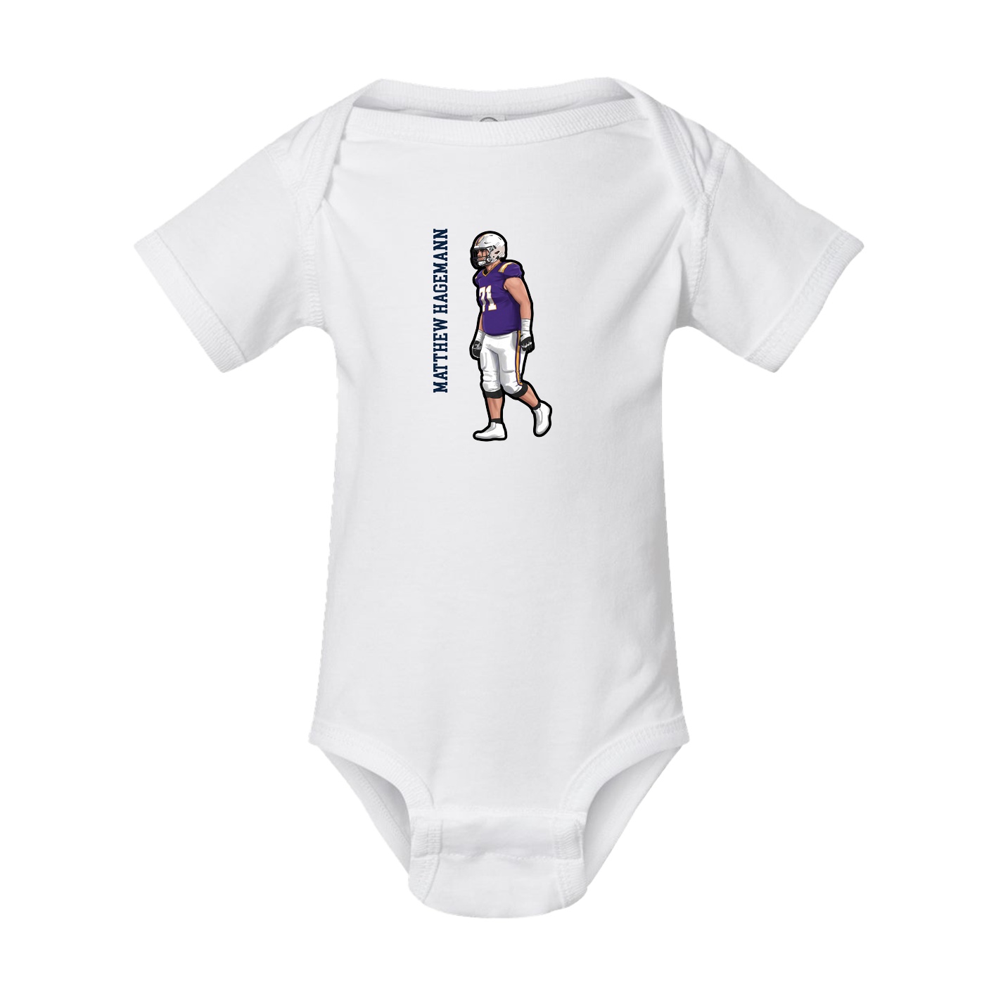 Baby Onesie — Name Vertical in White