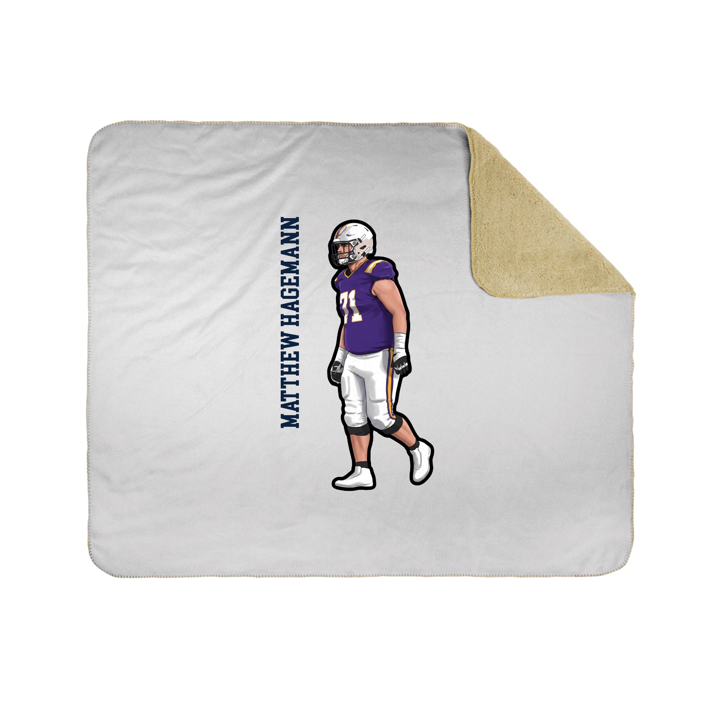 Throw Blanket — Name Vertical in White