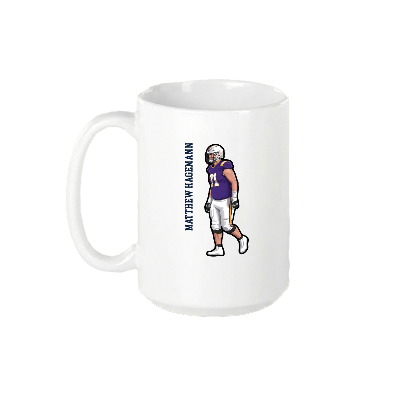 15oz Coffee Mug — Name Vertical in White