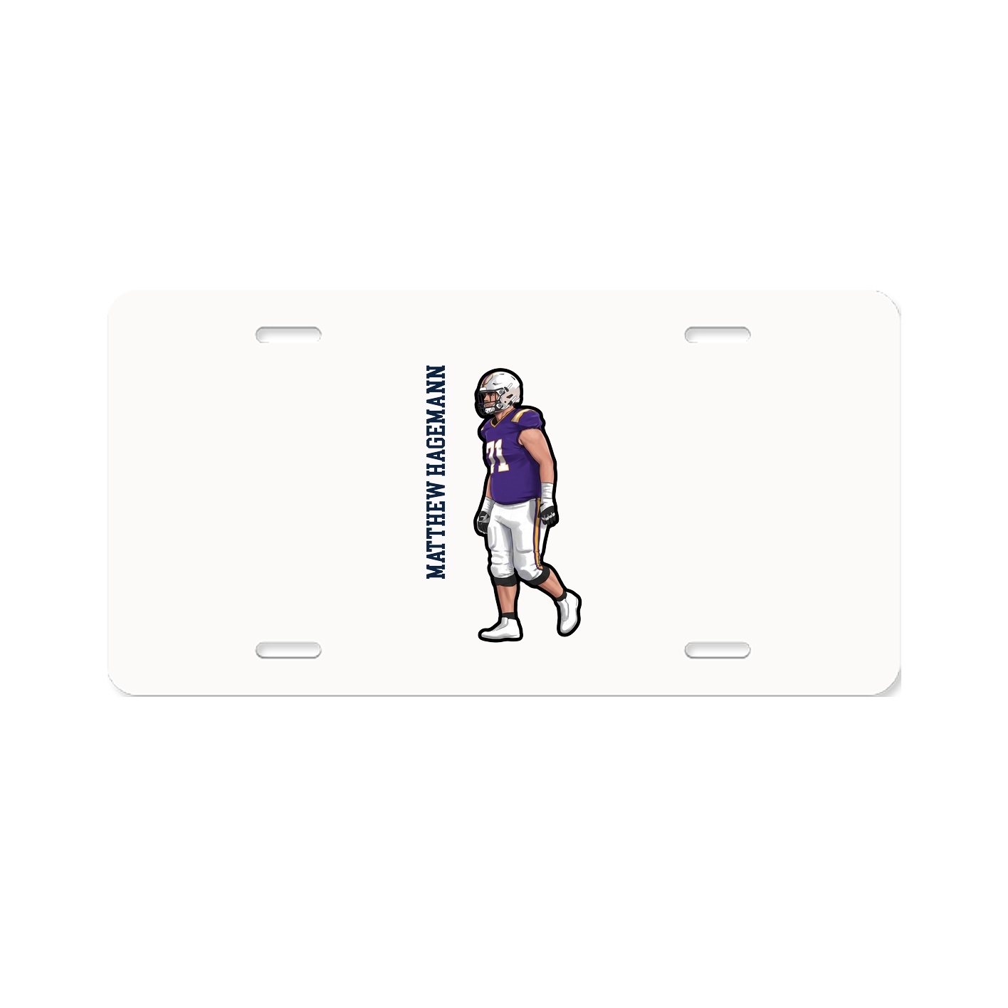 License Plate — Name Vertical in Classic