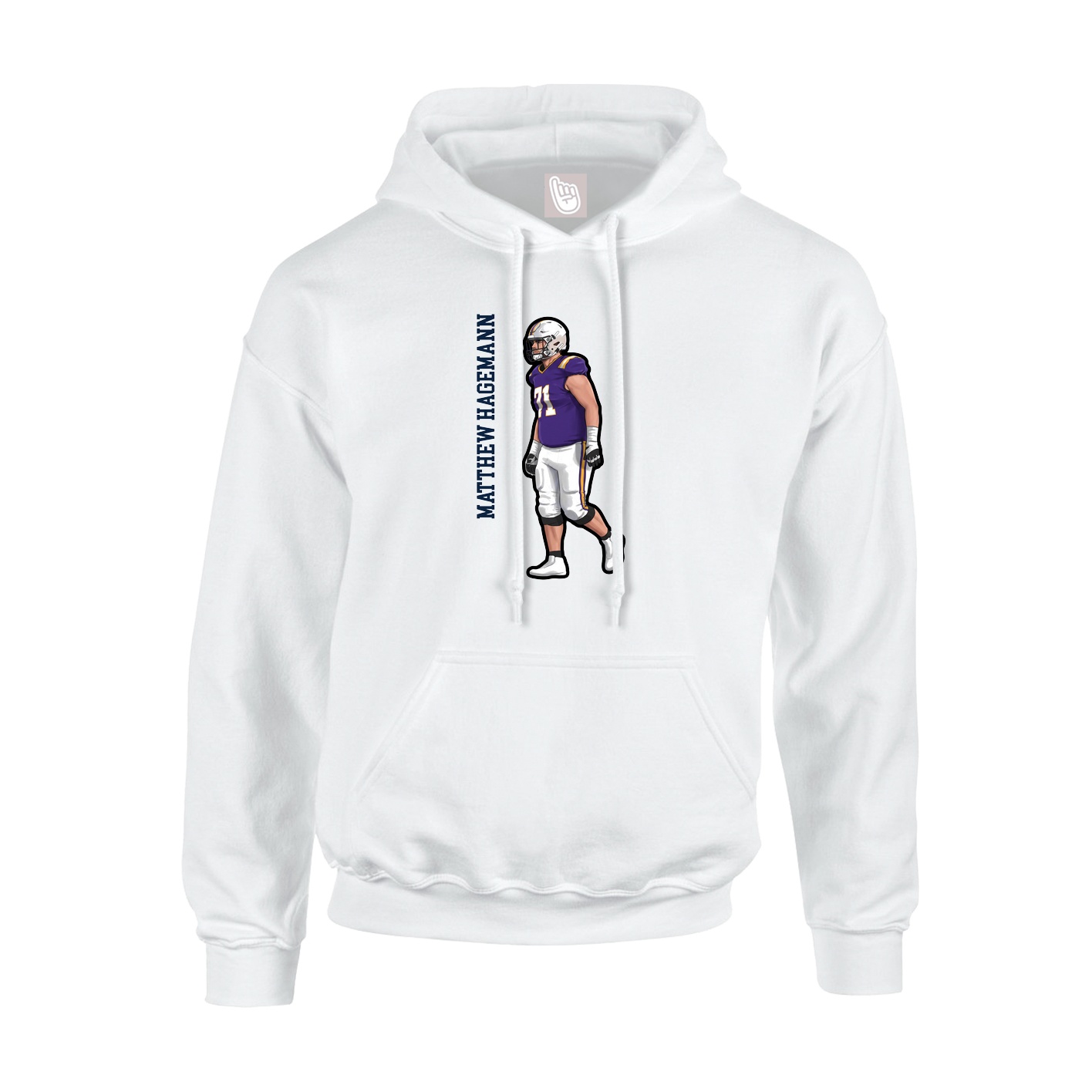 Hoodie — Name Vertical in White