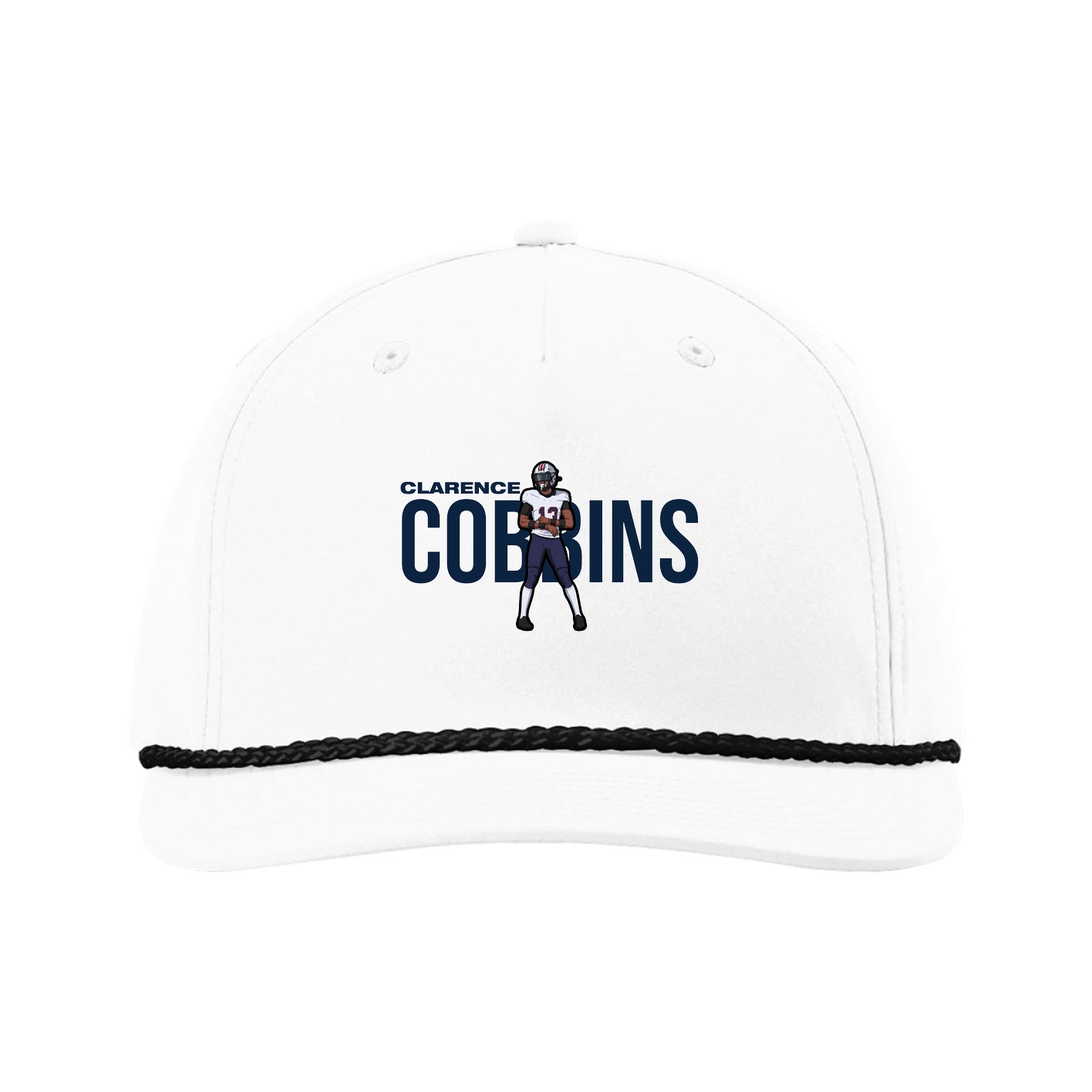 Five-Panel Classic Rope Cap — Player Name in White