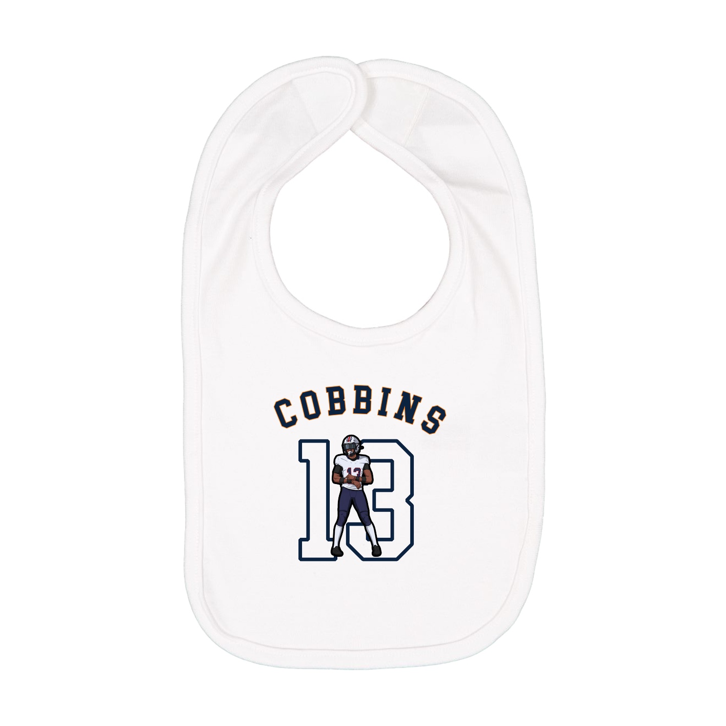 Infant Bib — Shirsey Arch in White