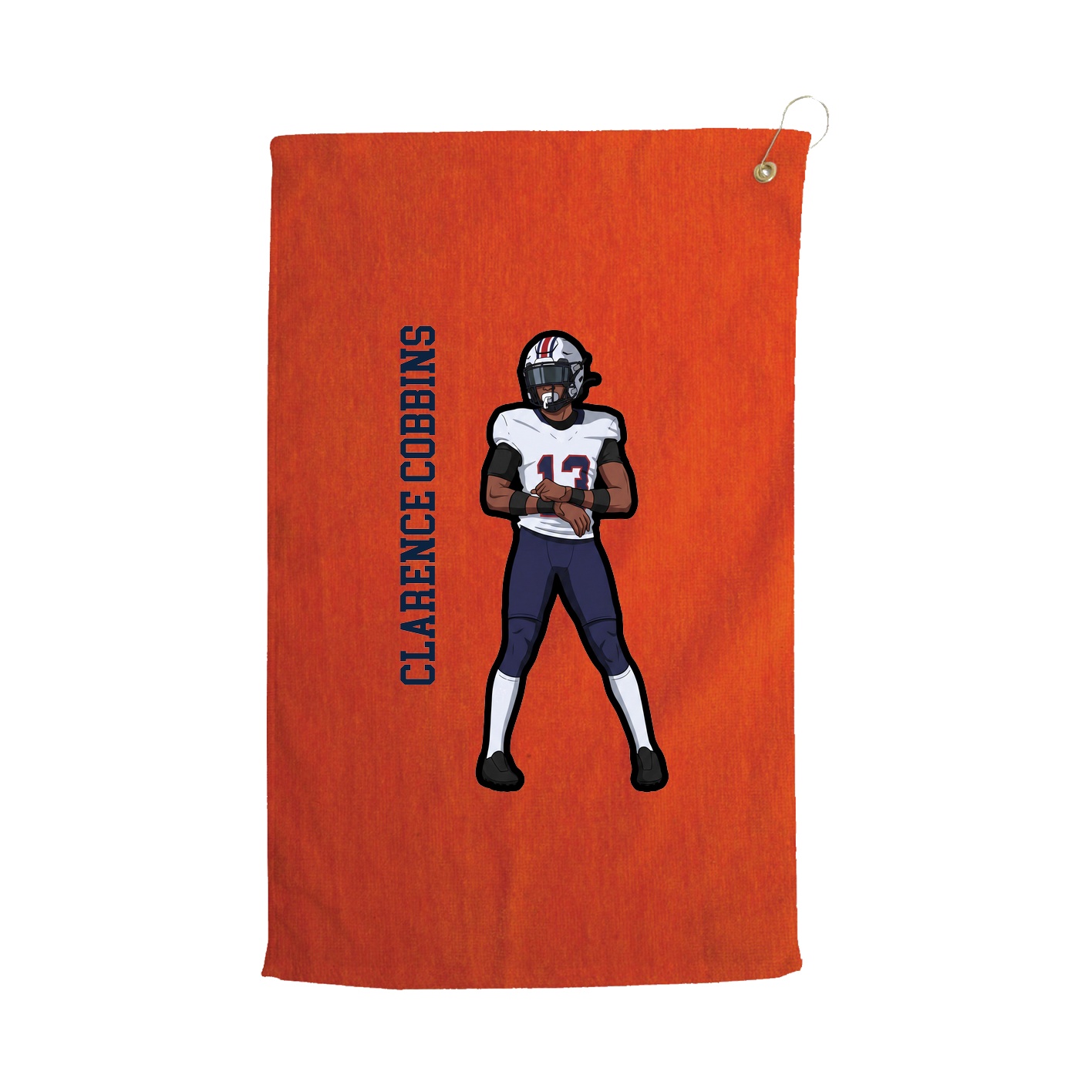Golf Towel — Name Vertical in Orange