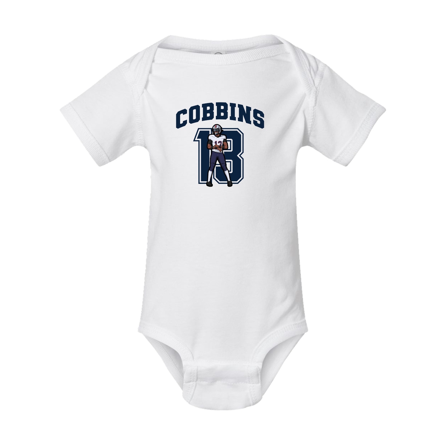 Baby Onesie — Number in White