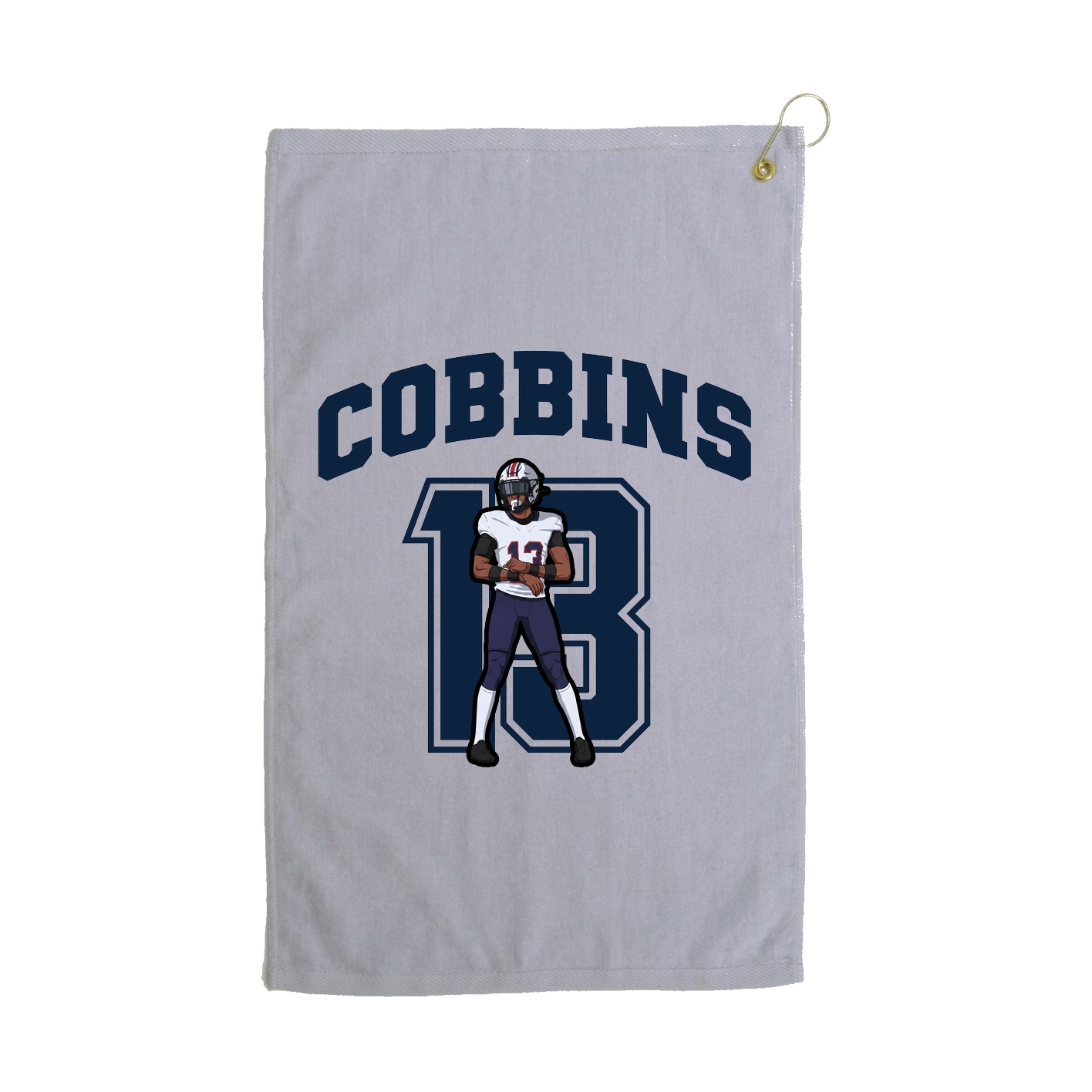 Golf Towel — Number in Grey