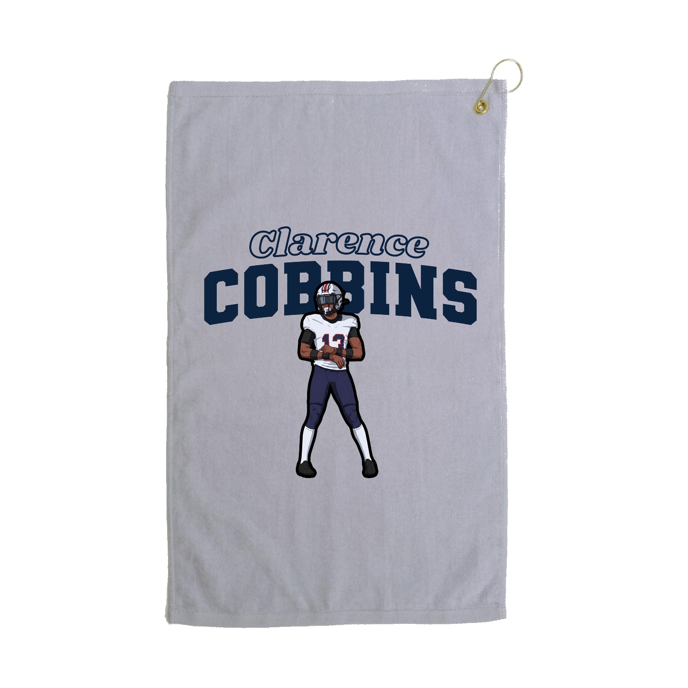 Golf Towel — Name Arch in Grey
