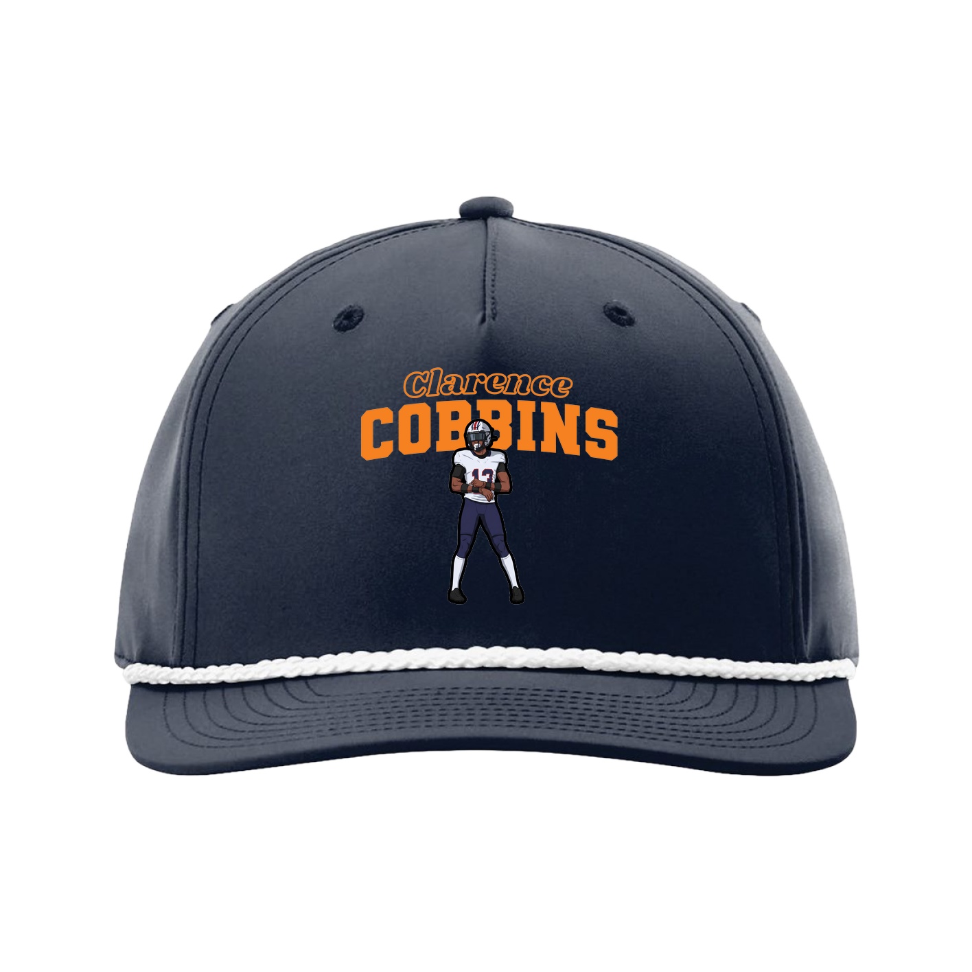 Five-Panel Classic Rope Cap — Name Arch in Navy