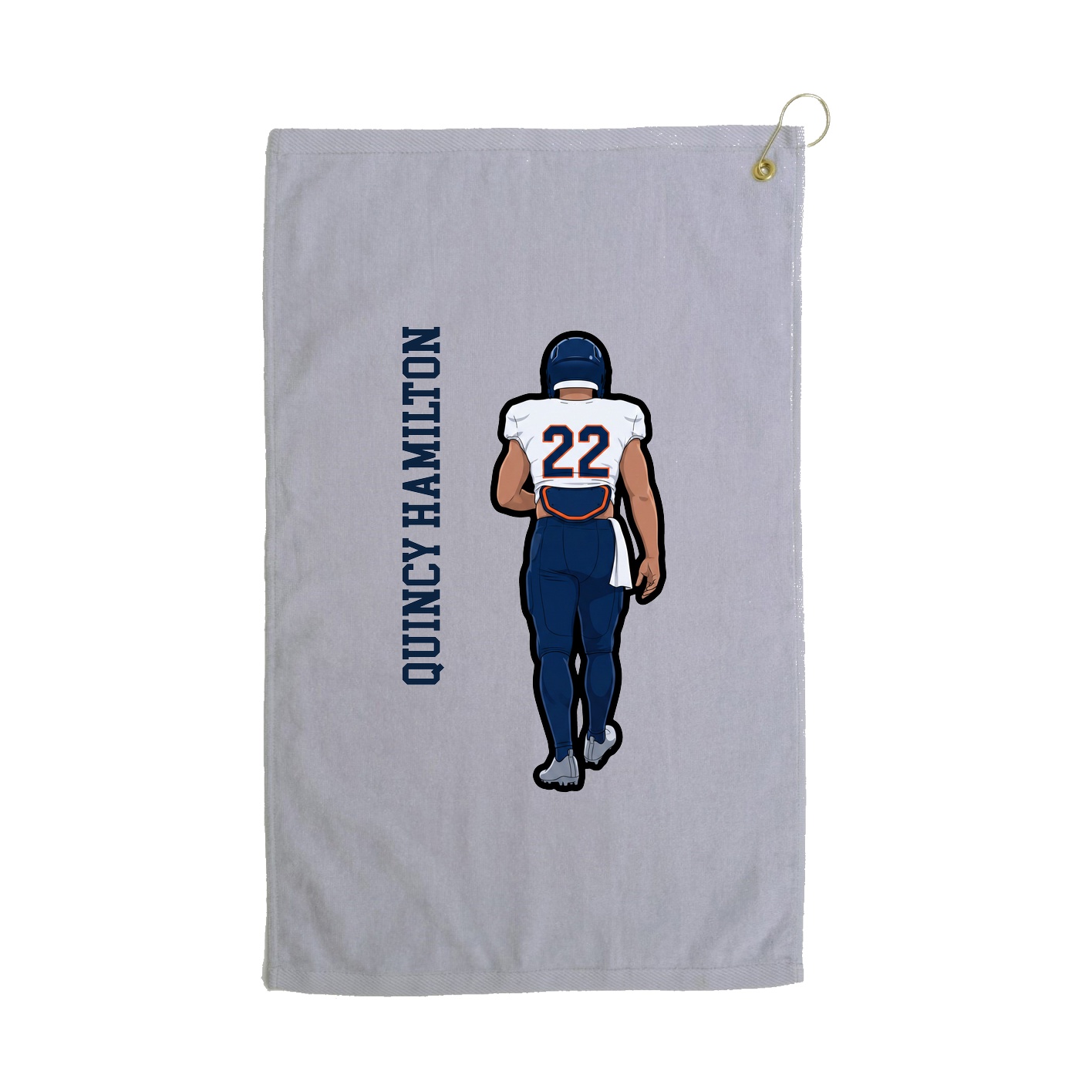 Golf Towel — Name Vertical in Grey