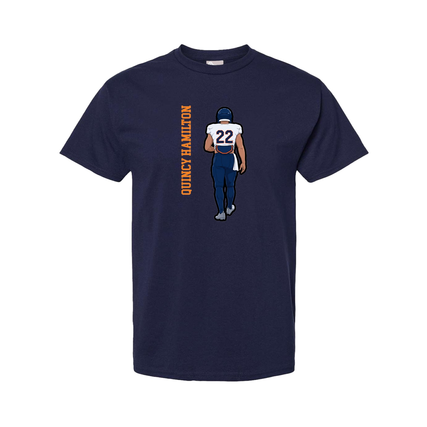 Tee — Name Vertical in Navy
