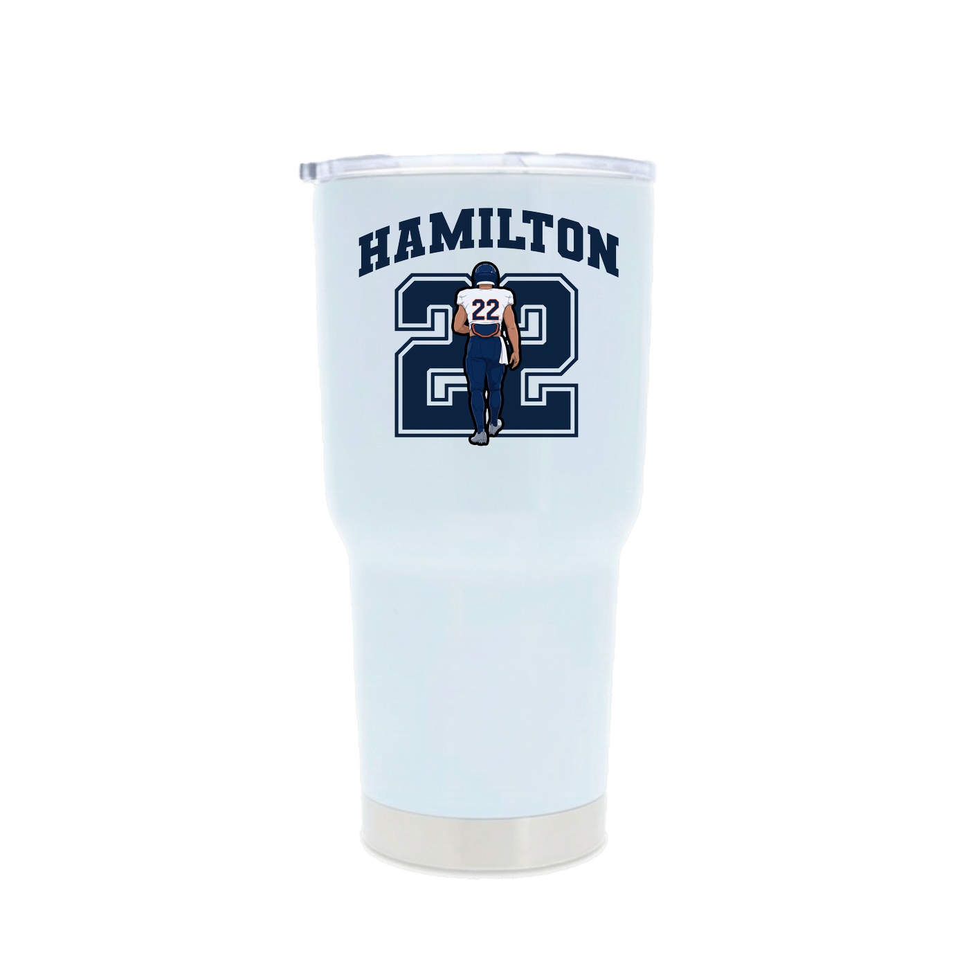 30oz Stainless Steel Tumbler — Number in White