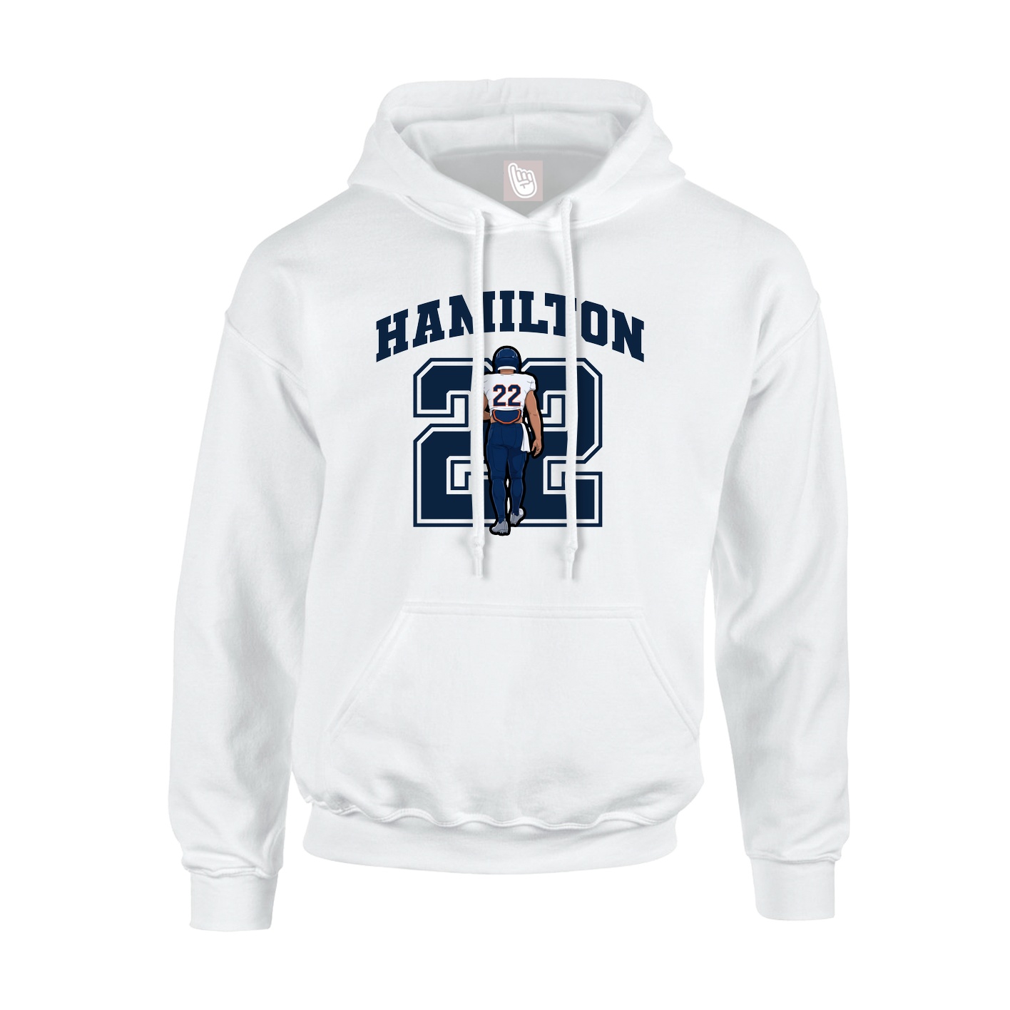 Youth Hoodie — Number in White