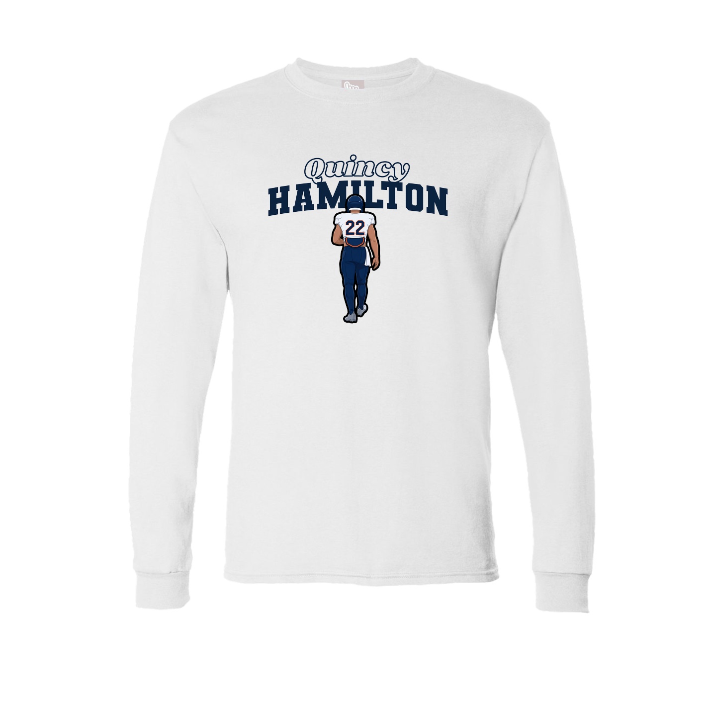 Long Sleeve Tee — Name Arch in White
