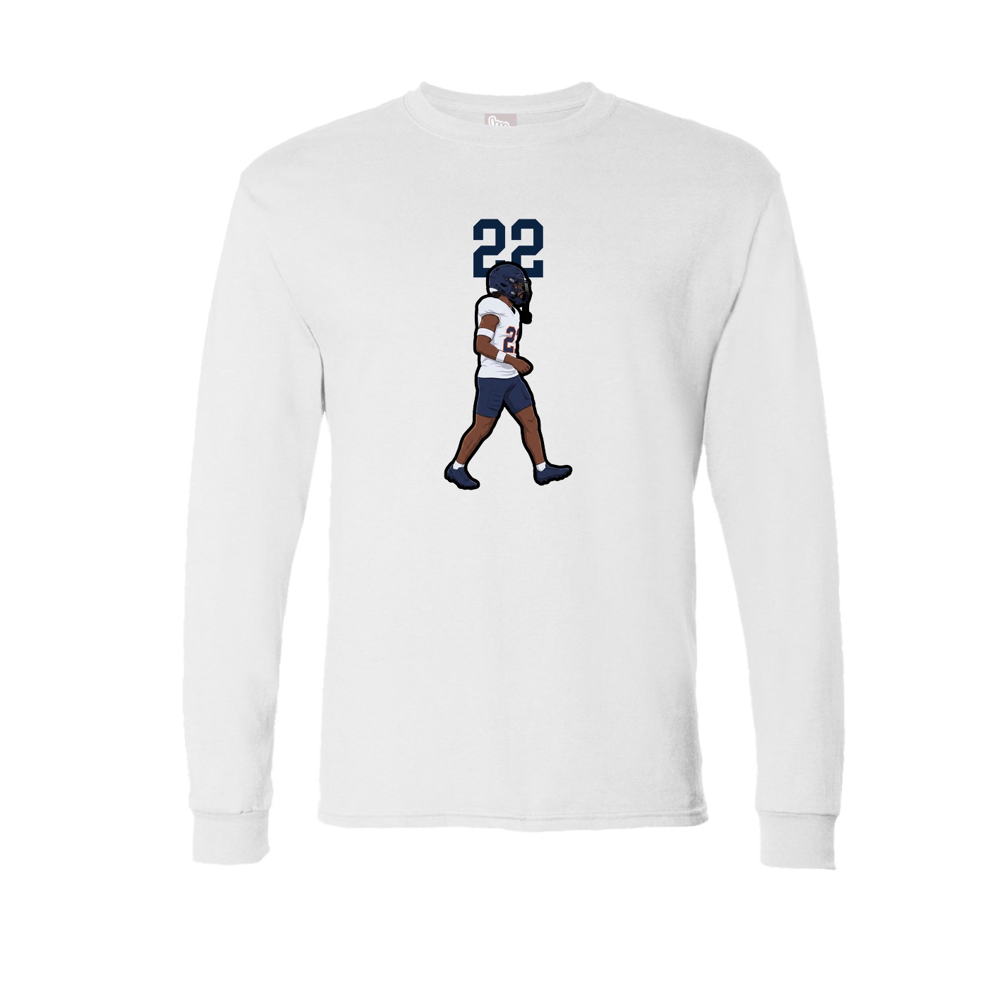 Long Sleeve Tee — Number Top in White