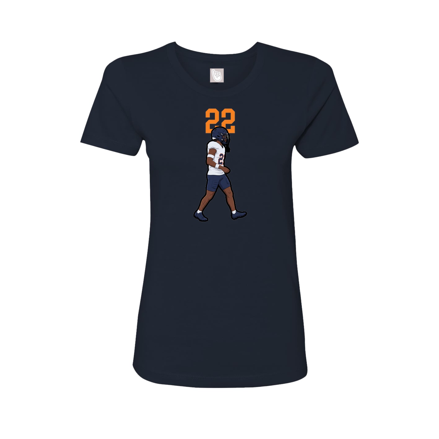 Fitted Women's Tee — Number Top in Navy
