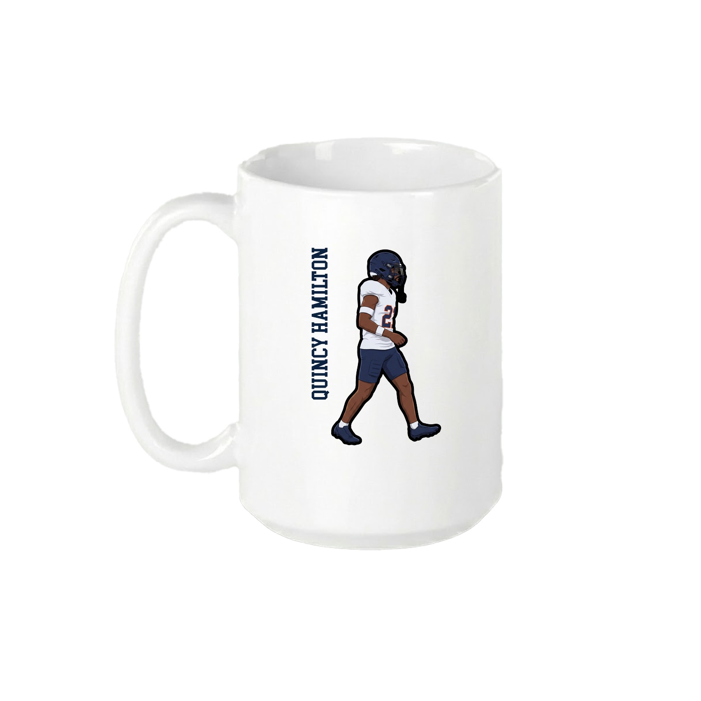 15oz Coffee Mug — Name Vertical in White