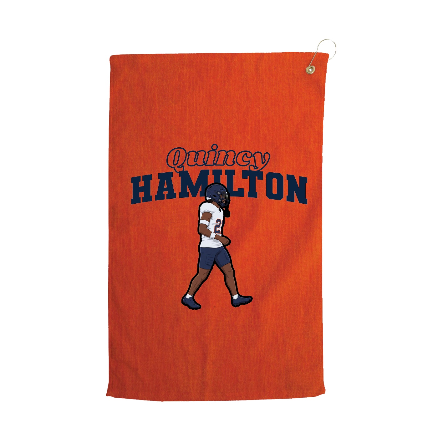 Golf Towel — Name Arch in Orange