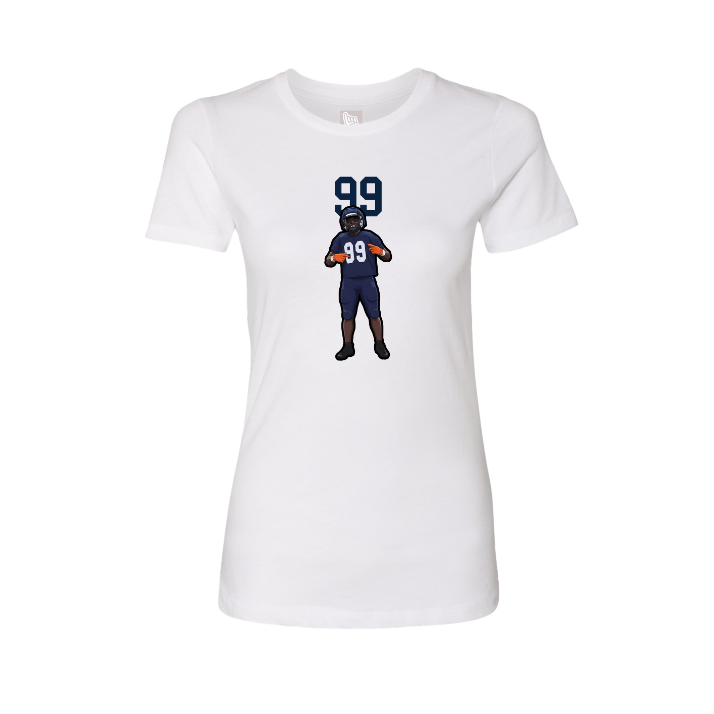 Fitted Women's Tee — Number Top in White