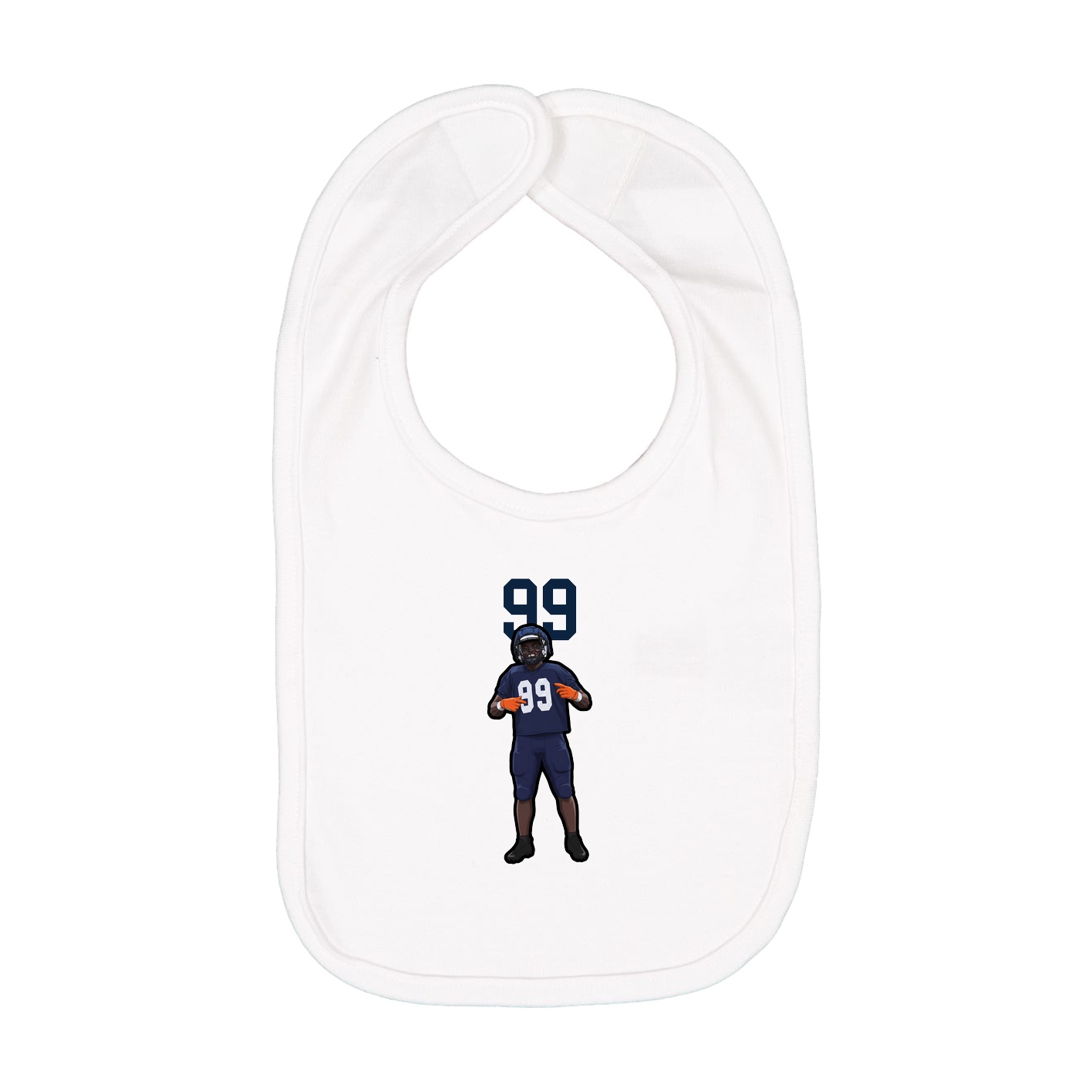 Infant Bib — Number Top in White