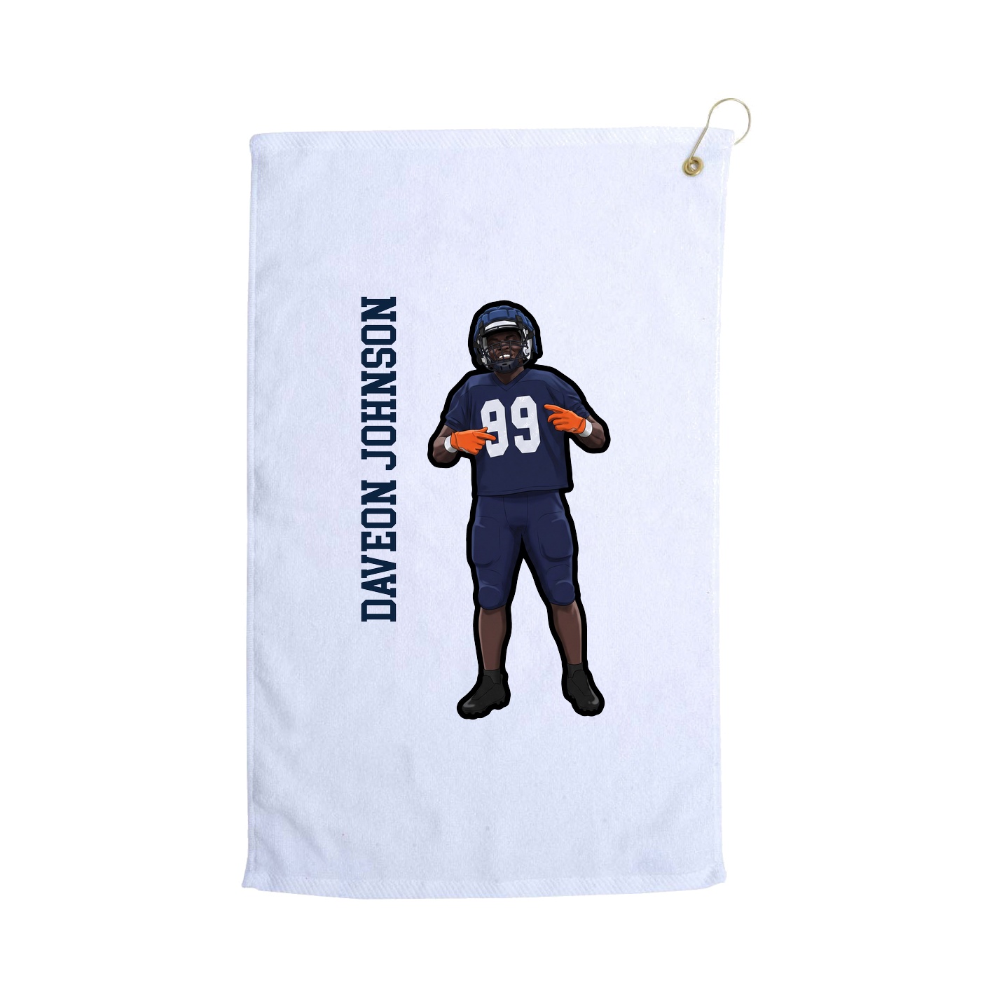 Golf Towel — Name Vertical in White