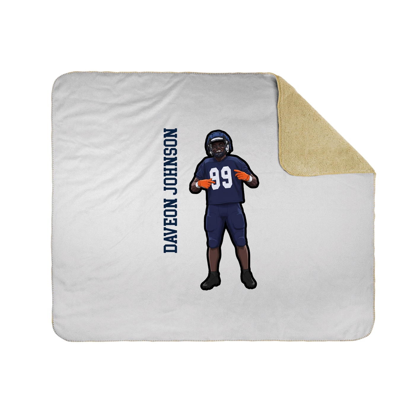 Throw Blanket — Name Vertical in White