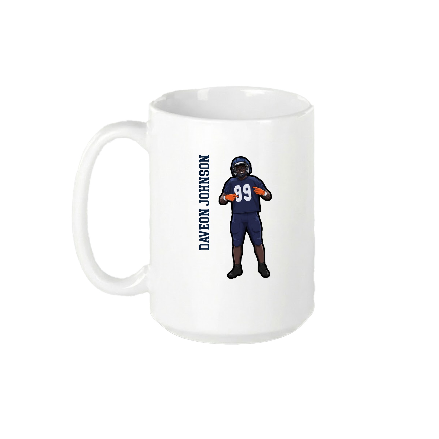 15oz Coffee Mug — Name Vertical in White