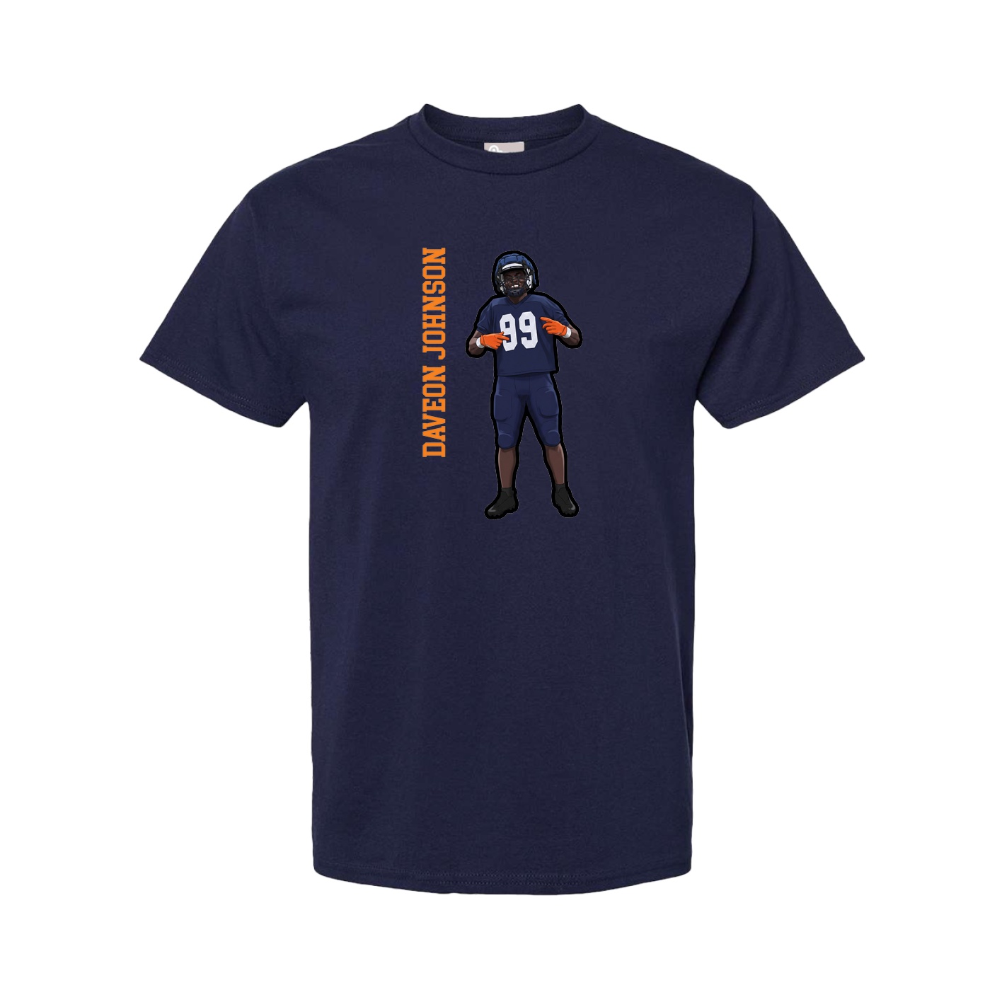 Tee — Name Vertical in Navy