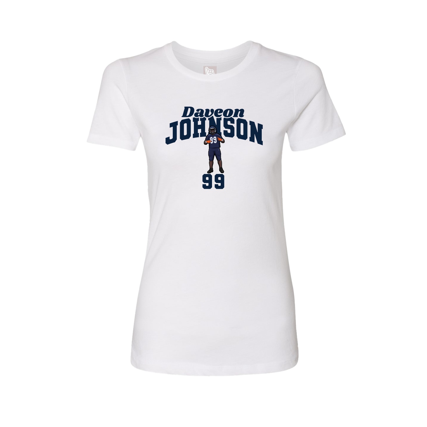 Fitted Women's Tee — Signature Arch in White
