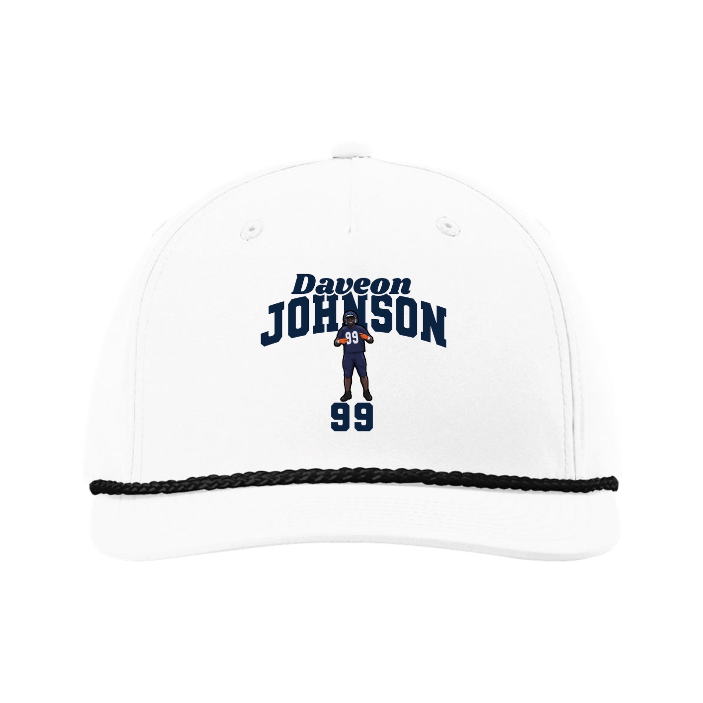 Five-Panel Classic Rope Cap — Signature Arch in White