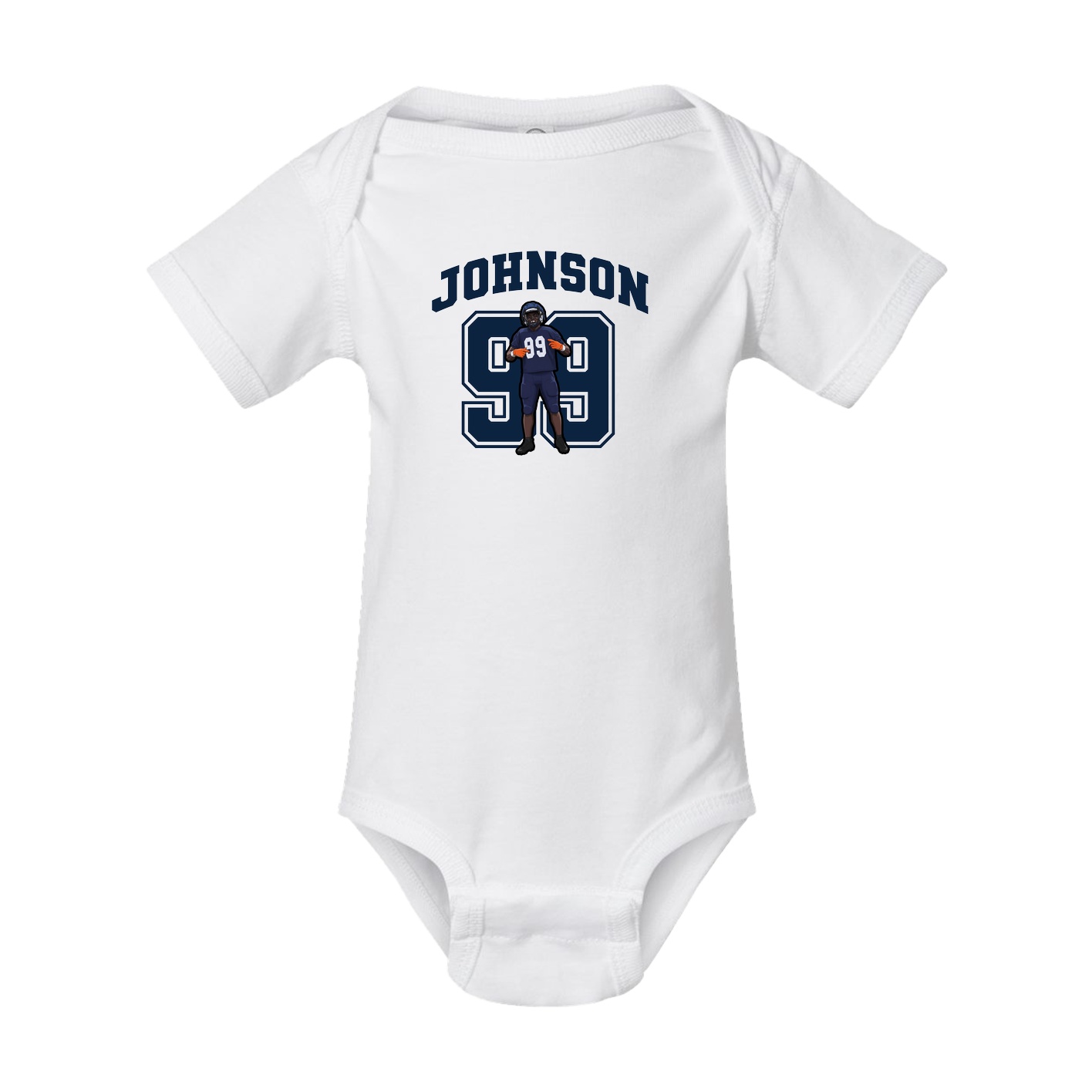 Baby Onesie — Number in White