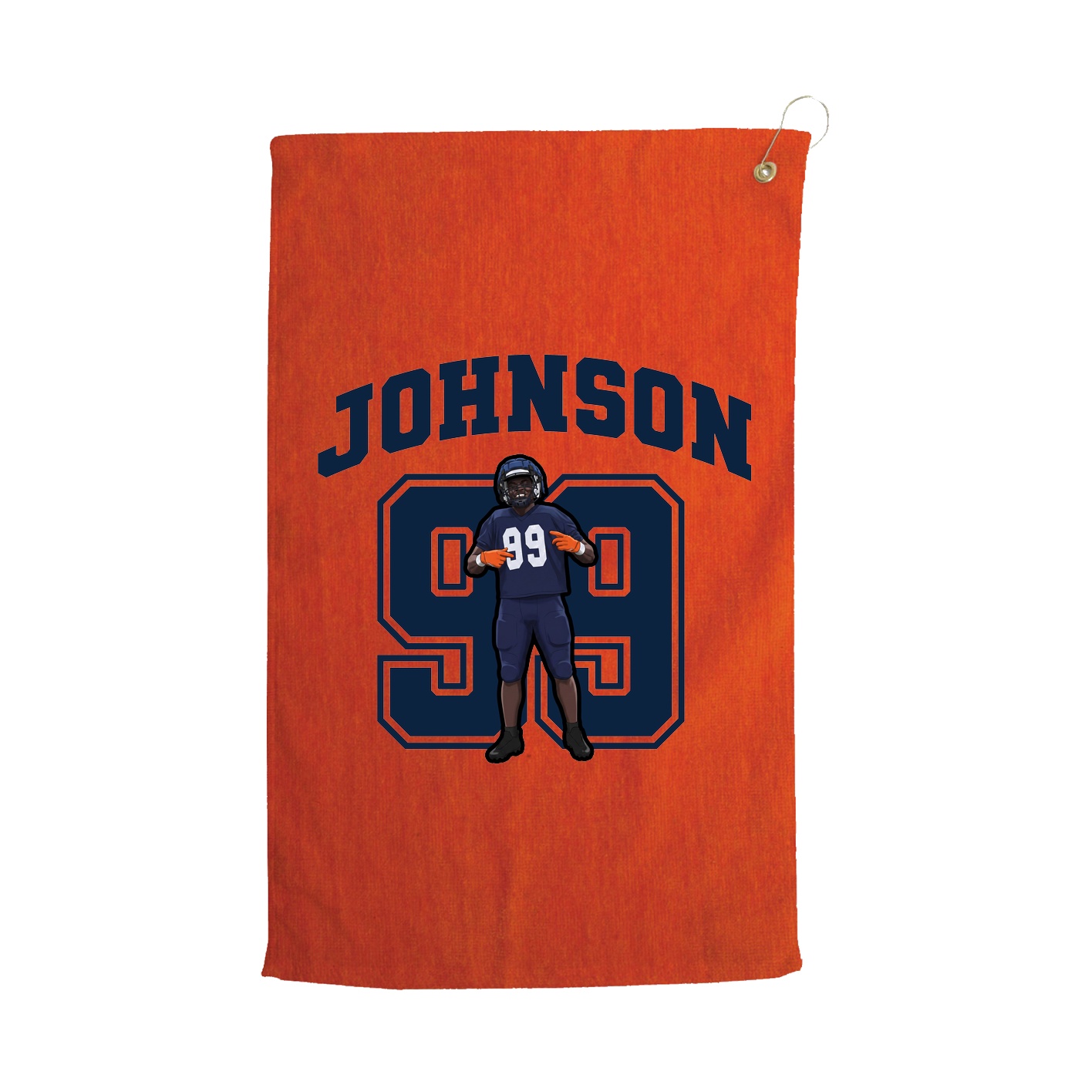 Golf Towel — Number in Orange