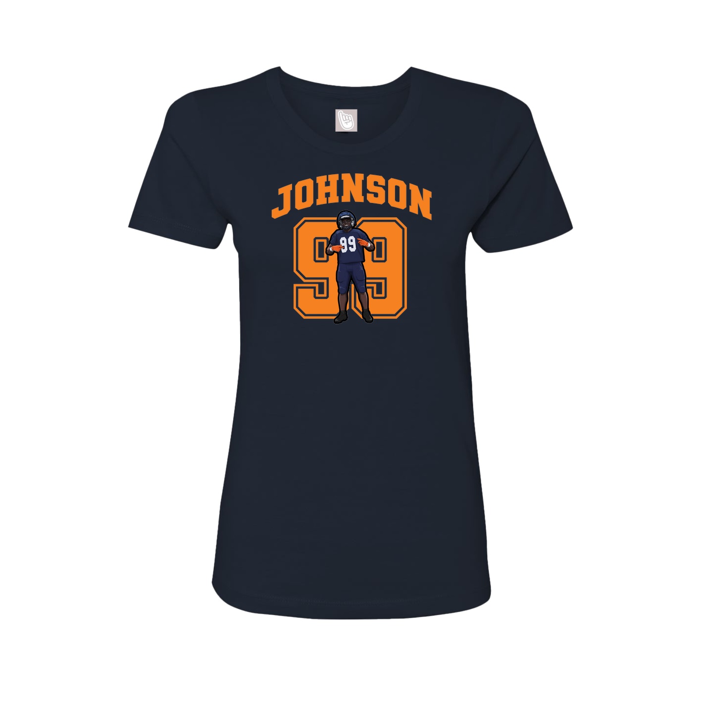 Fitted Women's Tee — Number in Navy