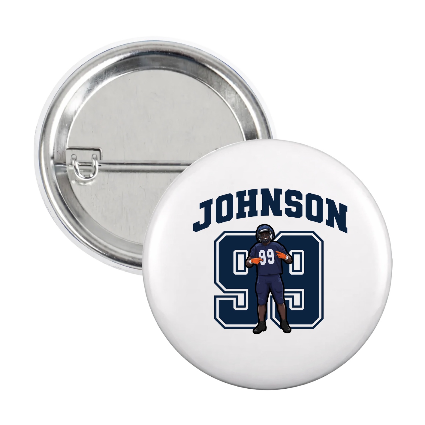 Game Day Button — Number in White