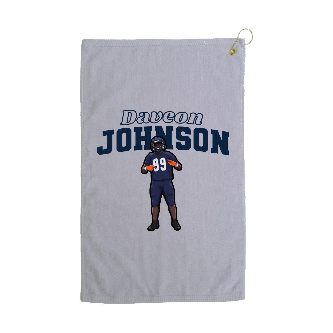 Golf Towel — Name Arch in Grey