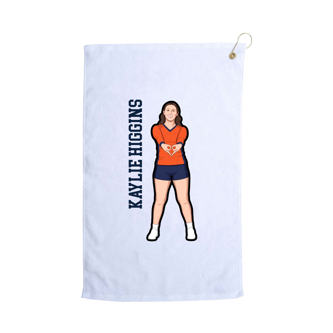 Golf Towel — Name Vertical in White