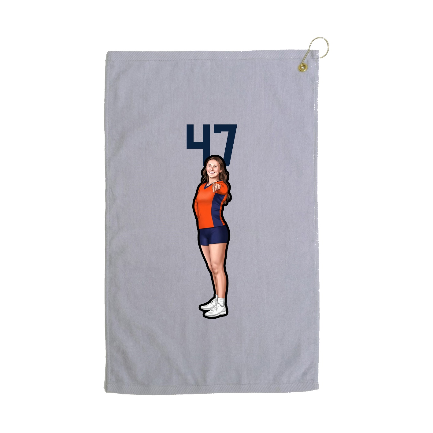 Golf Towel — Number Top in Grey